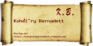 Koháry Bernadett névjegykártya